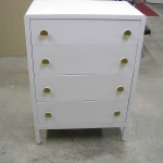 Ivory white with gold metalic powder coated knobs